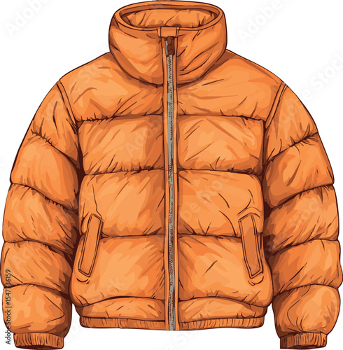 isolated vector mockup of orange jacket	
