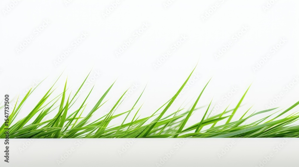 Fototapeta premium simplicity green grass on white