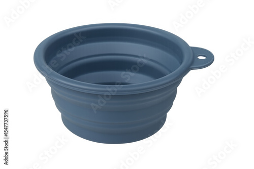 Portable collapsible dog bowl on transparent background