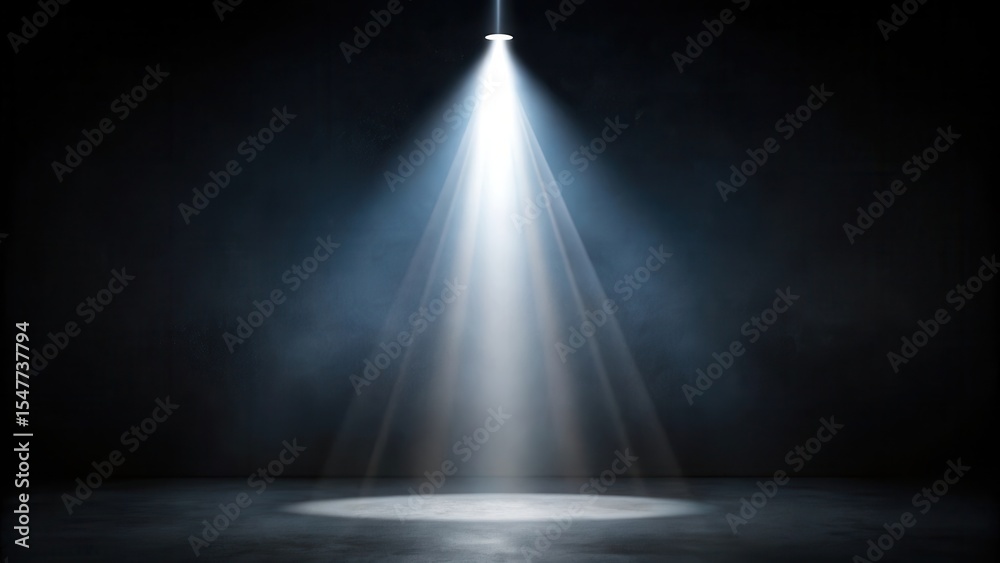 Obraz premium Dark background with a single spotlight shining on a mysterious object , isolation, glow, isolation