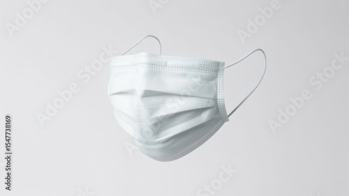 White Surgical Mask Isolated on a Neutral Background