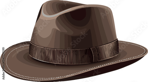 vector illustration of brown hat