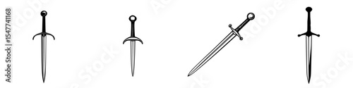 Collection of black icons featuring various dagger designs with distinct shapes and styles