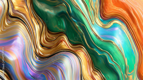 Colorful Swirling Abstract Texture with Glossy Finish