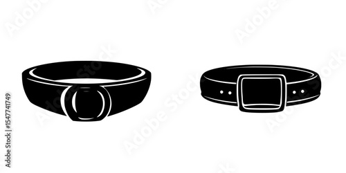 Black icon of two different styles of belts showcasing simplicity and elegance in design