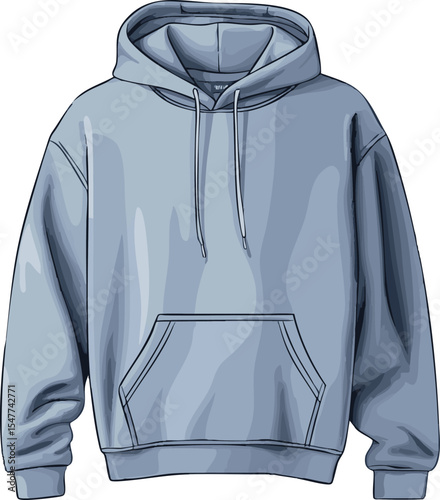isolated vector mockup of blue hoodie	
