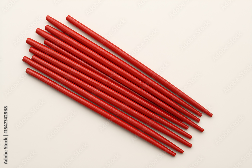 Fototapeta premium a pair of red chopsticks.