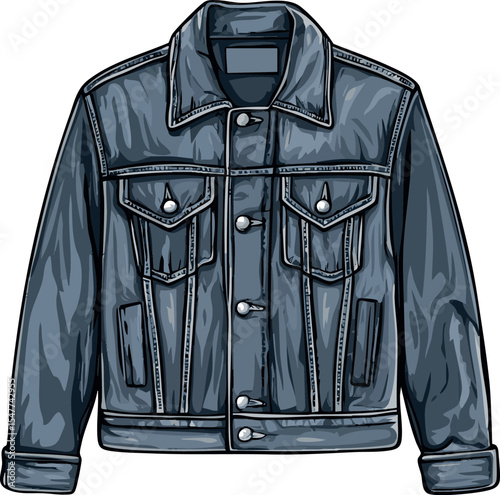 vector illustration of jeans jacket isolated on white background
