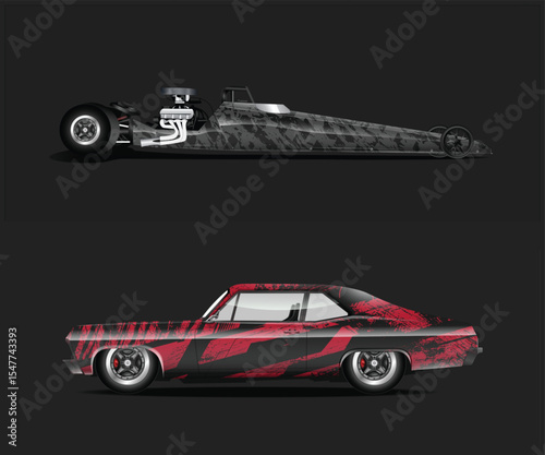 Custom Car Wraps for Drag Racing Cars Two