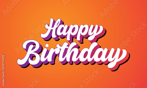 Happy birthday lettering for birthday party. Vector handwriting design.