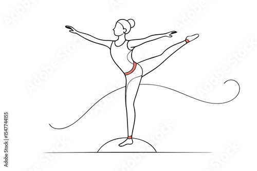 Artistic Gymnast Performance Illustration