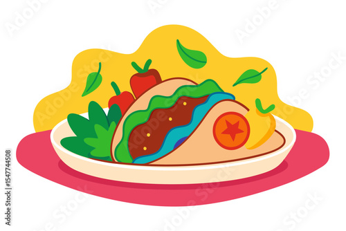 Tortilla and Fajita Platter Illustration