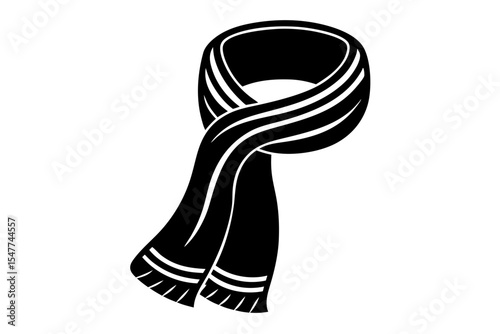 Minimal Scarf Silhouette Vector Icon