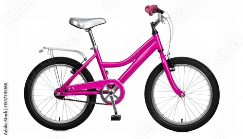 pink bike isolated on white