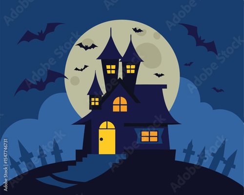 halloween background with castle