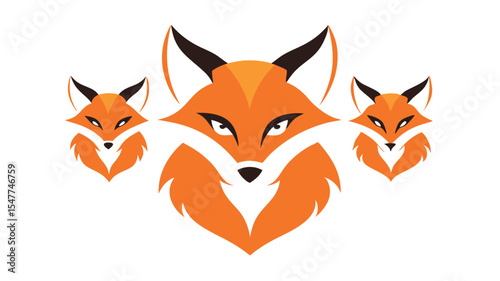 Cute red fox cartoon vector illustration with a bushy tail