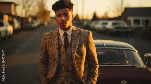 vibes black teen in suit
