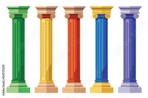 Vibrant Colorful Columns A Collection of Architectural Design Elements