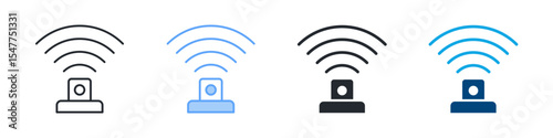 Sensor Icon Set Multiple Style. Designed In Outline, Blue, Glyph, Dual Tone