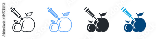 Genetic Modification Icon Set Multiple Style. Designed In Outline, Blue, Glyph, Dual Tone