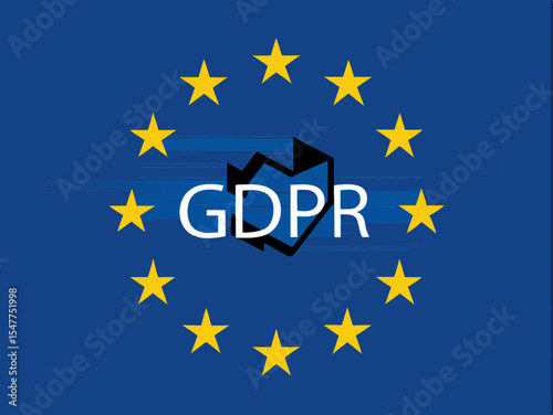 GDPR euro flag. Vector illustration