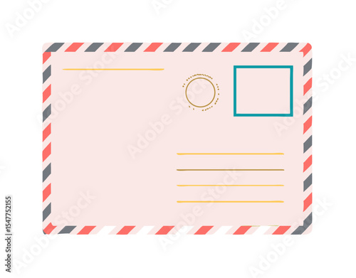 Postcard template. Vector illustration