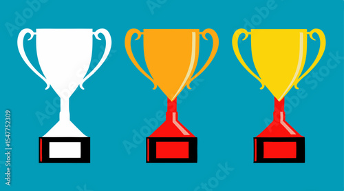 Trophy cups. Vector illustration