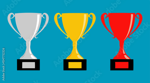 Trophy cups. Vector illustration