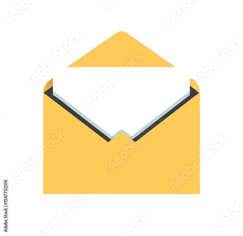 Yellow envelope. Letter vector
