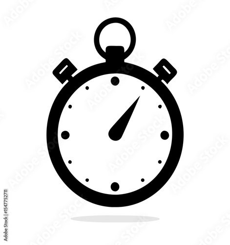 Stopwatch icon with shadow. Vector illustration