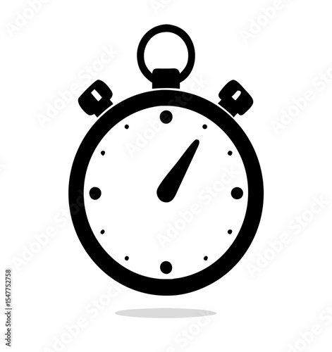 Stopwatch icon with shadow. Vector illustration