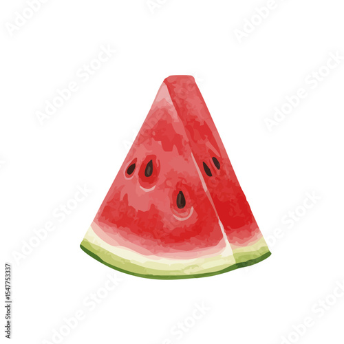 vector watercolor watermelon /水彩テイストのスイカイラスト