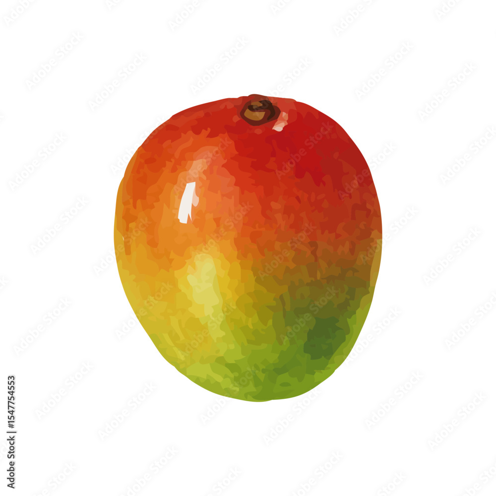 Obraz premium Vector watercolor Mango / 水彩テイストのマンゴーイラスト