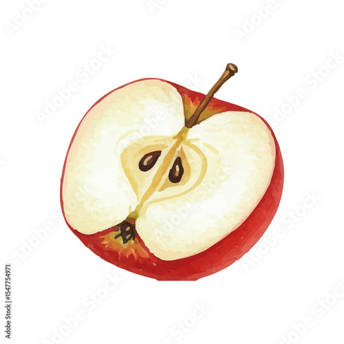Vector watercolor apple / 水彩テイストのりんごイラスト