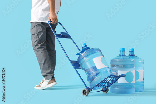 Male courier carrying troll...