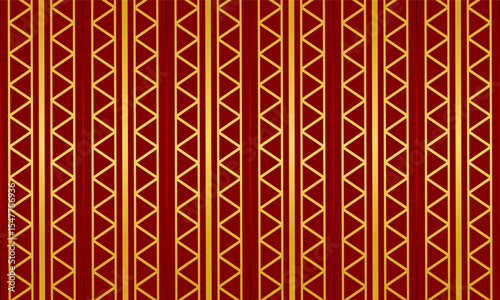 Elegant red and gold geometric seamless pattern with luxury background texture