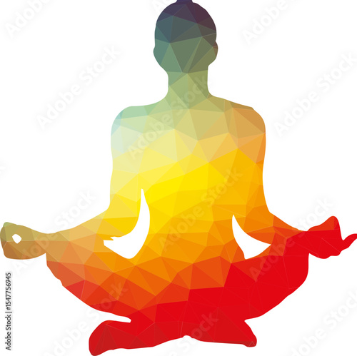 Geometric Yoga Silhouette in Lotus Position