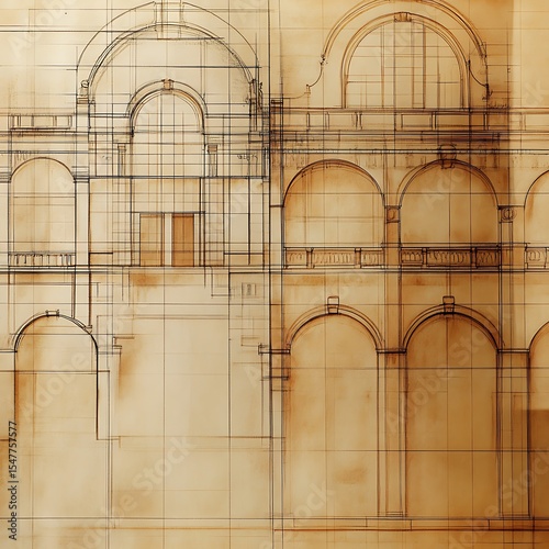Historic castle restoration blueprint documents stone wall reinforcement strategy high resolution picture