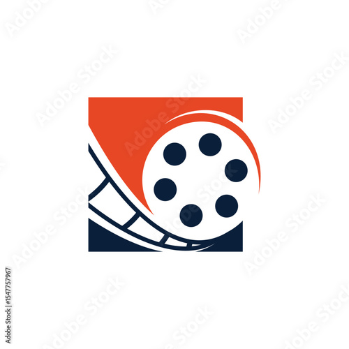 abstract cinema roll film logo