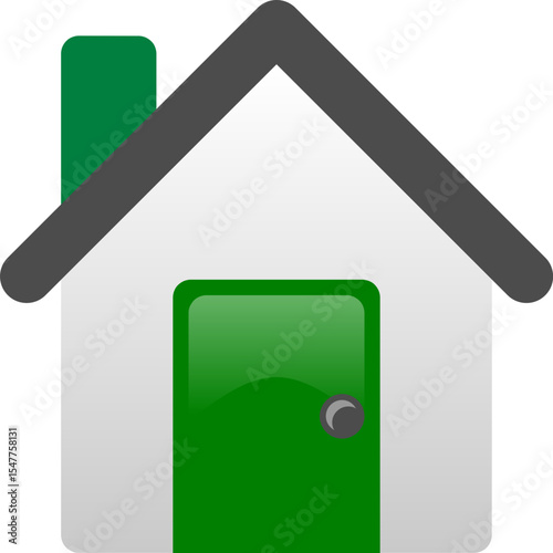 Classic Suburban House Vector – Residential Home Clipart Design