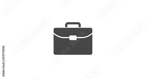 A simple dark grey briefcase icon is isolated on white background