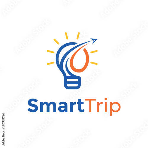 Smart bulb trip vacation logo