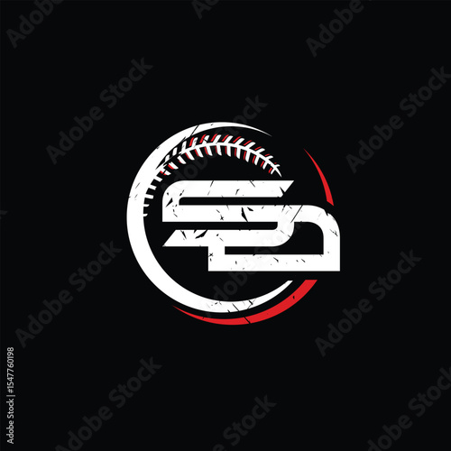 letter S and D baseball logo