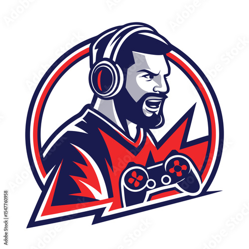 Focused Gamer Mascot