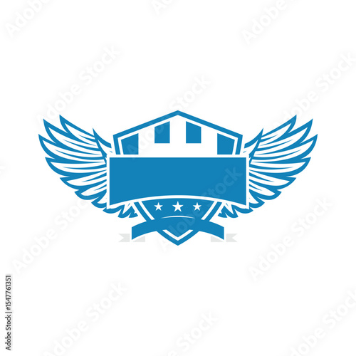 football sport emblem wings logo