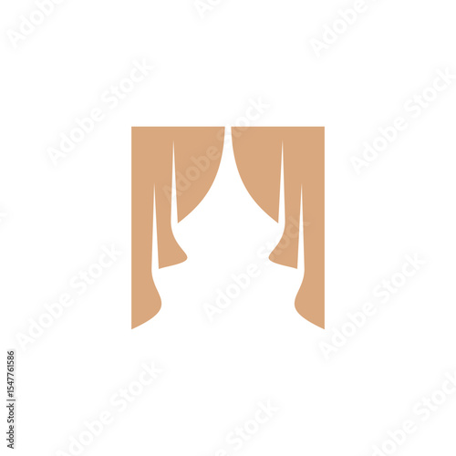 Curtain logo vector illustration design template