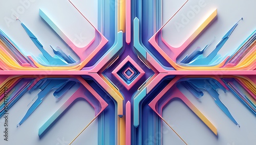 Abstract colorful geometric pattern design isolated on white background