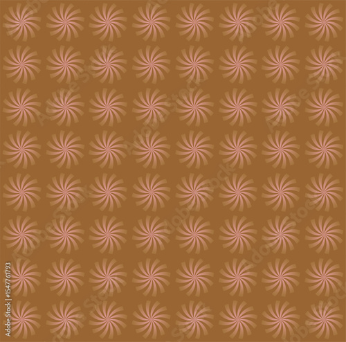 Soft pink floral spirals dance across a warm ochre canvas, creating a rhythmic, soothing pattern with gentle retro charm