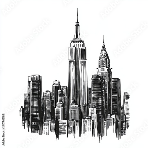 Tudor manhattan rod hand sketch print design. college text print, Creative studio city vibes vector graphic artwork. New york city hand drawing. New York design studio t shirt print design.