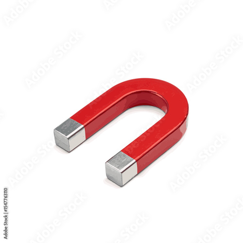 horseshoe magnet on white background